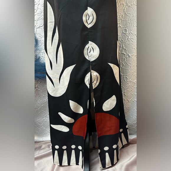Commense- Cut Out Sleeveless Black,White, Orange Abstract Maxi Dress (XL)‼️NWT‼️ - Picture 11 of 16